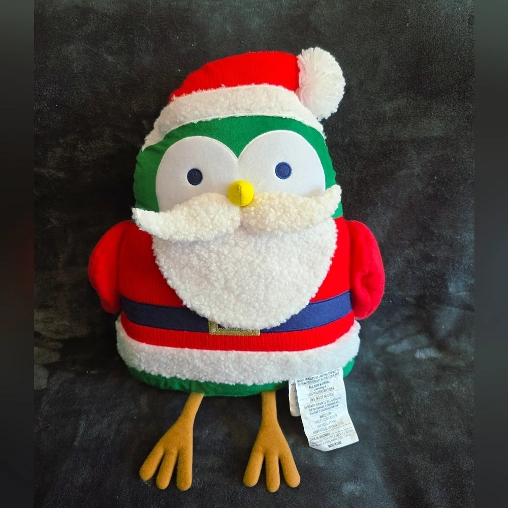NWT 2024 Target Wondershop FEATHERLY FRIENDS Bird Dressed as Santa Throw Pillow